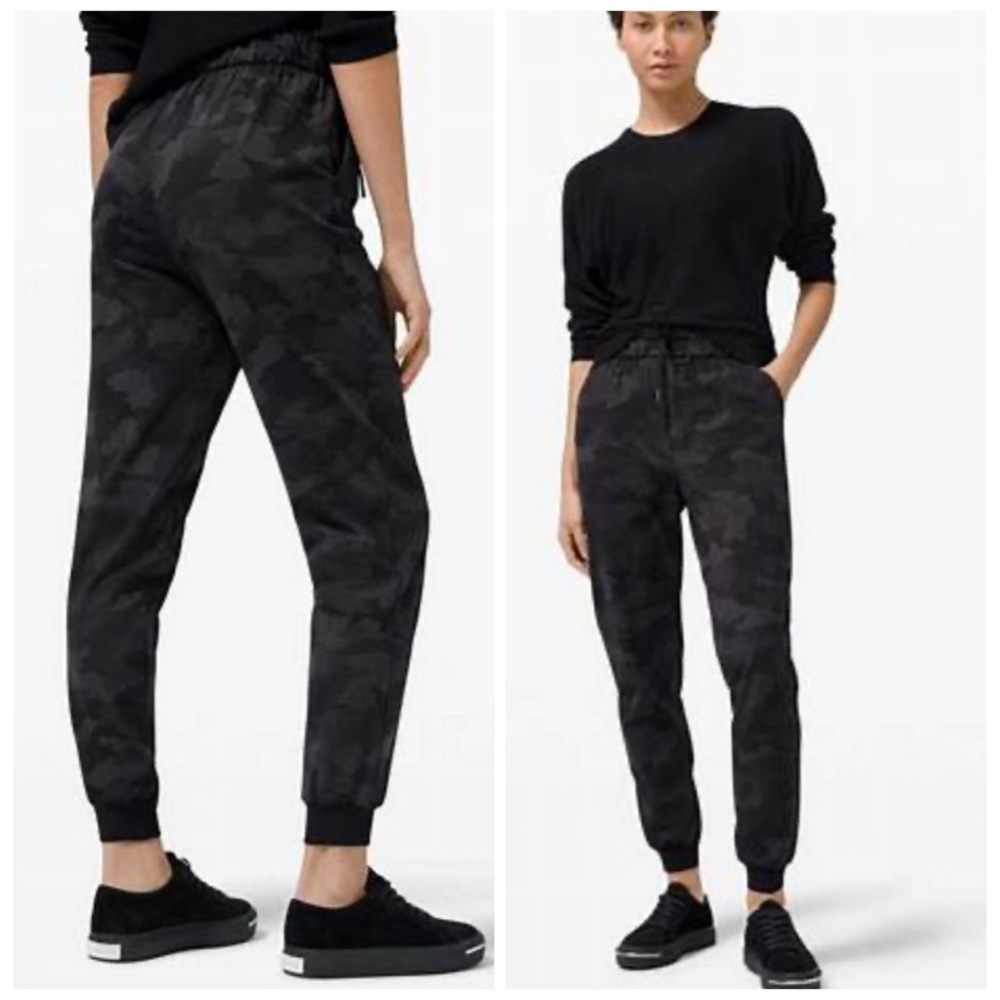 Women's stretch high rise Black Camo Jogger Pants lululemon W20 new full length